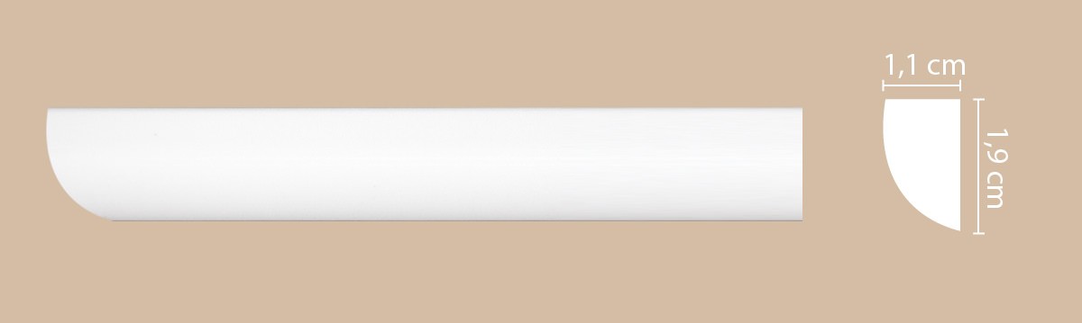 Плинтус потолочный гладкий DECOMASTER A019 (19*11*2000мм)