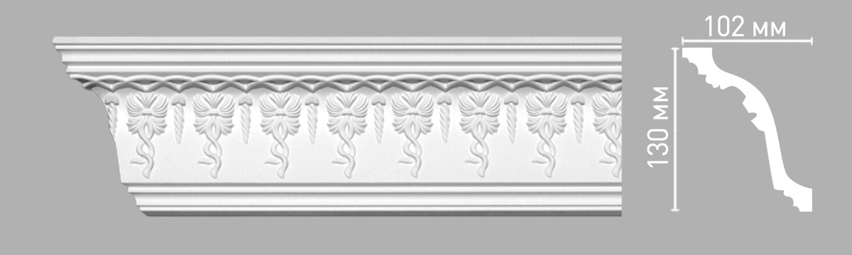 Плинтус потолочный с рисунком DECOMASTER 95698 (130х102х2400мм)